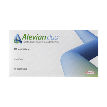 Alevian Duo Bromuro de Pinaverio + Dimeticona 100mg/300mg Tecnofarma Caja x 16 Cápsulas  