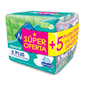 Oferta Toallas Intimas Nosotras Natural Plus X12und + Protectores Frescura Extrema X5und undefined