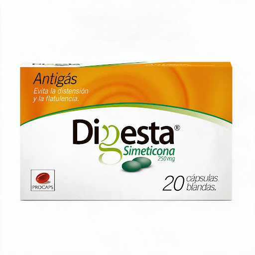 DIGESTA ANTIGÁS 250MG CÁPSULAS CAJA X20CAP. PROCAPS SIMETICONA   