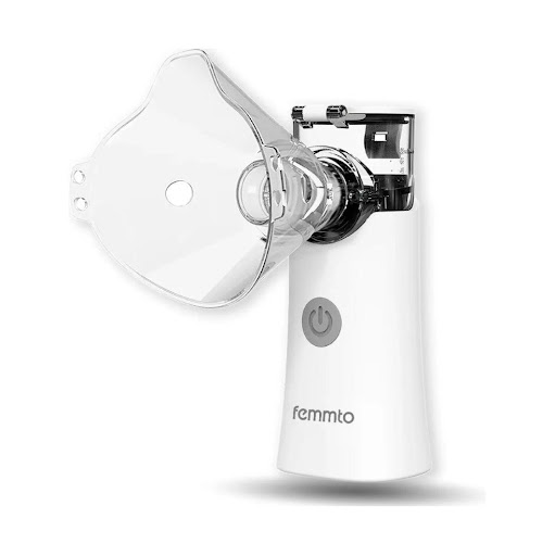 Nebulizador portatil ultrasonico Mesh Bateria recargable Femmto Femmto Caja Por unidad x 1 El KF-WHQ-601B es un nebulizador portátil con tecnología Mesh (malla vibratoria) que proporciona una nebulización fina, silenciosa y eficiente para el tratamiento de afecciones respiratorias. Su diseñ