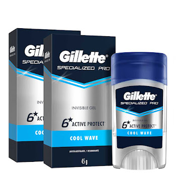 Desodorante Antitranspirante Gillette Hombre Specialized Pro Cool Wave Gel 45 g Frasco x 2 und  