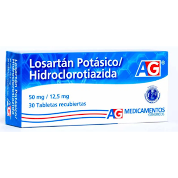 Losartan 50Mg Hidroclorotiazida 12.5 Mg AG Caja x 30Tab  