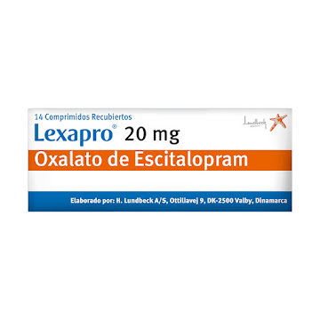 Lexapro Escitalopram 20 mg Suiphar Caja X 14 Comprimidos  