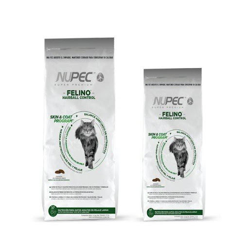 NUPEC F HAIRBALL CONTROL 1,5 KG NUPEC  x 1 En Nupec estamos conscientes de que el metabolismo de un felino de pelaje largo requiere de una nutrición especializada.