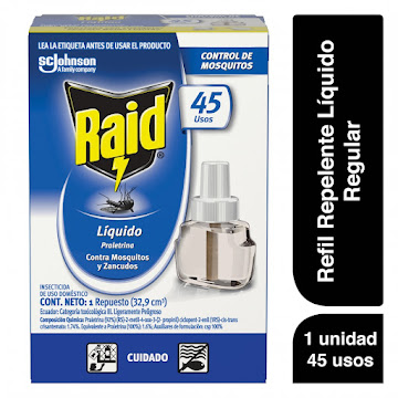 Insecticida Y Repelente Raid Líquido Para Insectos Voladores Frasco x 38g  