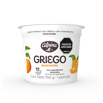 Yogurt Alpina Griego Mezclado Sabor A Mandarina x 150 gr  