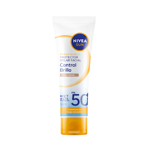 Protector Solar Nivea Sun Shine Control Tono Medium Tinted Spf 50 Tubo x 40 ml