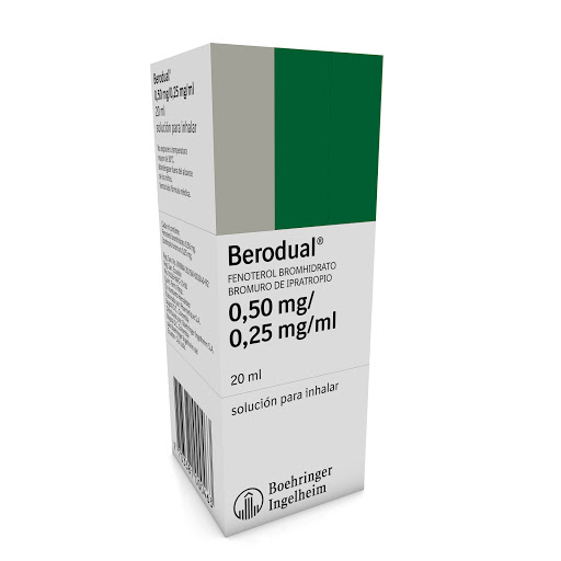 Berodual Fenoterol Bromhidrato + Bromuro Ipratropio 0.5mg/0.25mg Boehringer Frasco x 20 ml