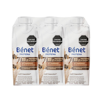 Bebida Lista BENET sabor Capuccino 250ml x 3 und  