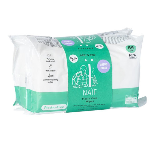 Toallitas Húmedas de Agua Naïf 3 Paquetes - 162 unidades NAÏF EMPAQUE x 162 Las Toallitas Húmedas de Naïf, formulados con 99% de agua, permiten una limpieza suave y práctica de la piel de bebés y niños. Ideales para integrar dentro de la rutina diaria, especialmente durante e