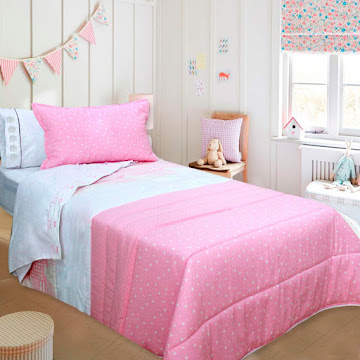 Solo Online Edredon Edredona Kids   Color Rosa Sencillo X 1 Unidad 