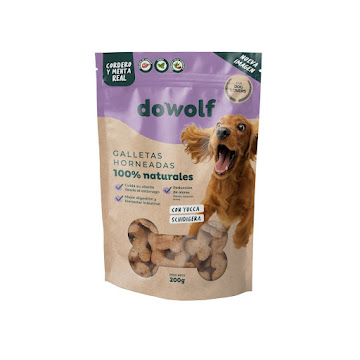 Galletas Para Mascotas Dowolf Sabor Cordero, Menta, Yucca Schidijera Bolsa x 200 g  