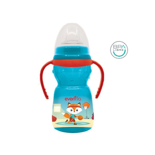 Taza Entrenadora 10 onzas Azul - Evenflo Evenflo Vaso con tapa x 1 Und Practica Taza entrenadora de boquilla suave de silicón que facilita la transición del biberón al vaso entrenador