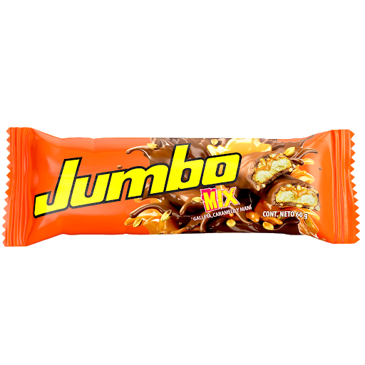 Chocolatina Jumbo Mix Galleta Caramelo Maní x 60 gr
