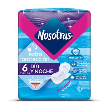 Toallas Higiénicas Nosotras Extraprotección Tela Paquete x 6 und  
