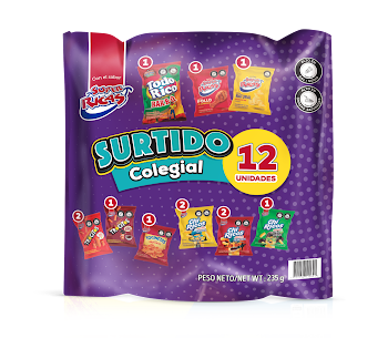 Pasabocas Super Ricas Surtido Colegial Pack x 12 und    