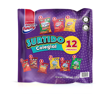 Pasabocas Super Ricas Surtido Colegial Pack x 12 und    