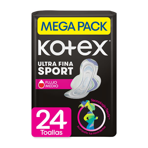 Toallas Femeninas Kotex   Sport Ultradelgadas x 24 Und
