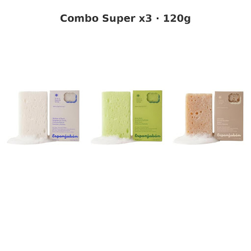 KIT X 3 Esponjabon Concha Nácar + Aloe Vera + Avena 120 ml (Concha Nácar 1 und, Aloe Vera 1 und y Avena 1 und) Esponjabon 120g x 1 undefined