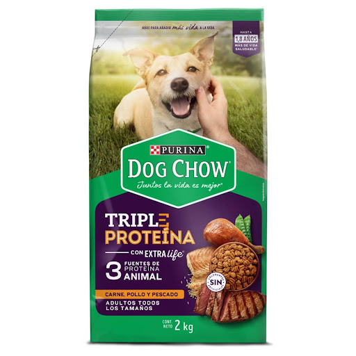 Alimento Para Perros Dog Chow Adultos Triple Proteina Bolsa x 2 Kg