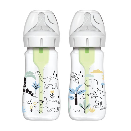 Teteros Boca Ancha de 9 Onzas Decorado Dinosaurios N-1_0-3m Dr Browns Botella x 1 Tus opciones nunca han sido mejores que con el biberón de cuello ancho Anti-Colic Options+ de Dr. Brown's Natural Flow, ahora en una presentación estampada con divertidos dibujos infantiles pero conse