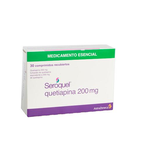 Seroquel Quetiapina 200 mg Astrazeneca Caja x 30 Comprimidos