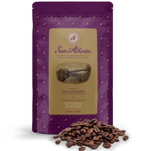 Café 340gr tueste alto grano  San Alberto  Bolsa  x 1 Un café con gratas notas aromáticas dulces y afrutadas, que recuerdan el caramelo y el suave chocolate oscuro; sobresale su delicada acidez frutal, su elegante cuerpo cremoso y su armonioso balance.
