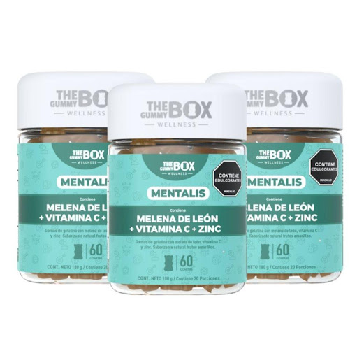 Melena de León + Vitamina C + Zinc en gomitas x3 THE GUMMY BOX TARRO X 60 GOMITAS x 3 Melena de León + Vitamina C + Zinc en gomitas x3