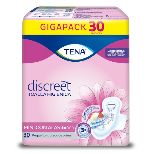 Toallas Higiénicas Tena Discreet Mini Paquete x 30 und