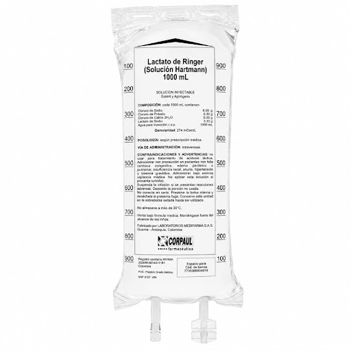 Lactato Ringer Hartmann Corpaul  Bolsa x 1000 Ml