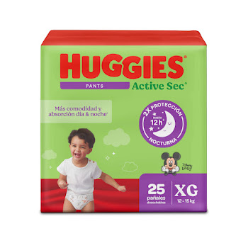Pañales Pants Huggies Active Sec XG Etapa 4 Paquete x 25 und  