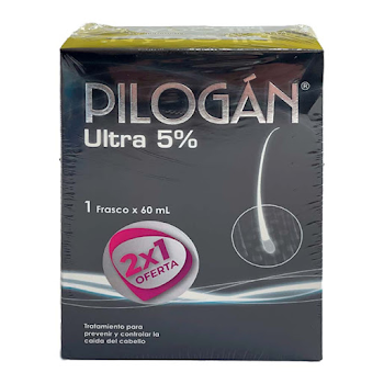 Minoxidil 5% Pilogan Ultra Loción Capilar Eurofarma Caja x 2 Frascos 60 ml c/u  