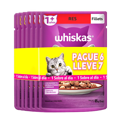 Comida Húmeda Para Gatos Whiskas Adultos Res x 7 und