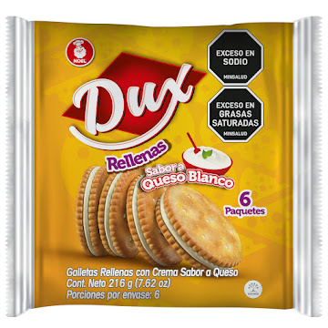 Galleta Dux Rellenas De Queso Bolsa 6 Paquetes x 224 gr  