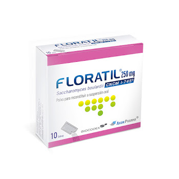 Floratil Saccharomyces boulardii 250 mg Biocodex Suspensión Oral Caja x 10 Sobres  