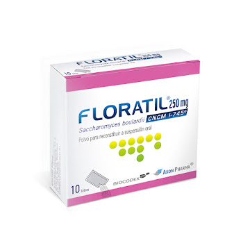 Floratil Saccharomyces boulardii 250 mg Biocodex Suspensión Oral Caja x 10 Sobres  