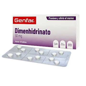 Dimenhidrinato 50 mg Genfar Caja x 36 Tabletas  