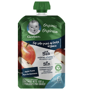 Compota Gerber Orgánico Sabor Manzana Pouch x 100 gr  