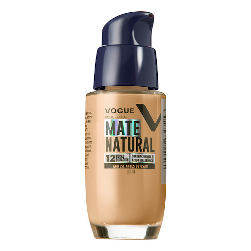 Base Líquida Vogue Mate Natural Tono Nuez En Vidrio x 30 ml