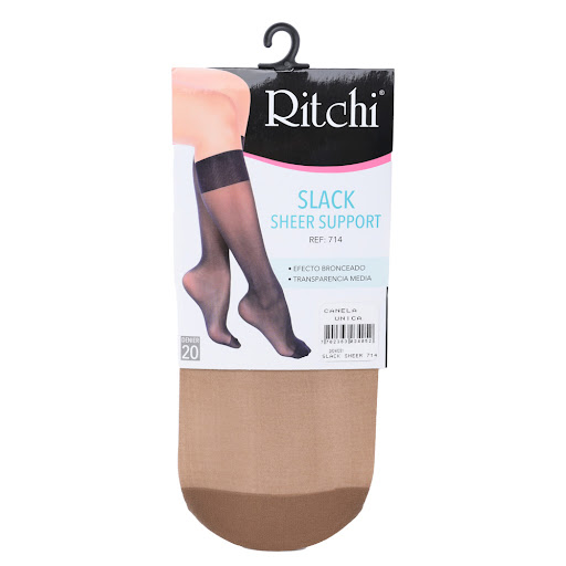 Medias Ritchi Slack Sheer Support Lycra Única Canela x 1 und