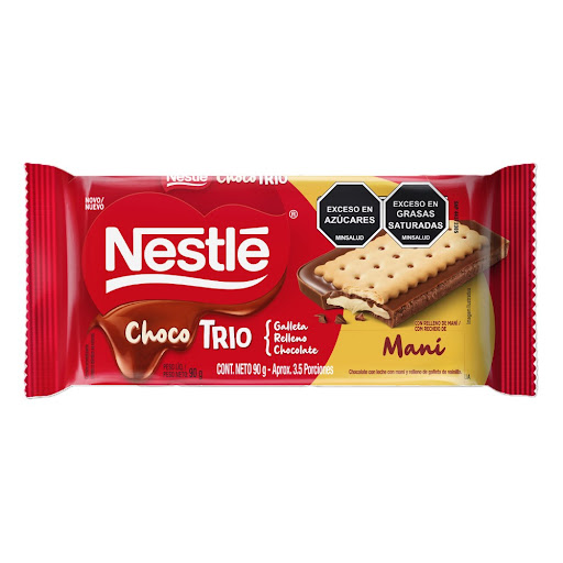 Galletas Nestlé Chocotrio Maní Paquete x 90 gr