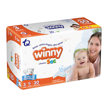 Pañales Winny Ultratrim Sec Etapa 3 x 30 und  