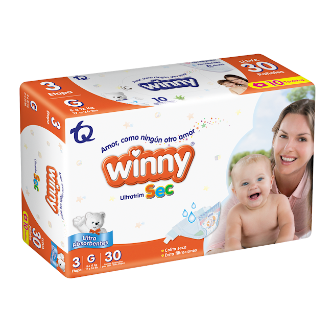 Pañales Winny Ultratrim Sec Etapa 3 x 30 und  