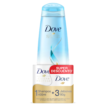 Shampoo Dove Nutritive Solutions Recuperación Extrema x 400 ml + Jabón Dove 90 gr x 3 und undefined