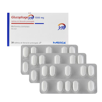Glucophage Xr Metformina Clorhidrato 1000 mg Merck Caja x 30 Tabletas  