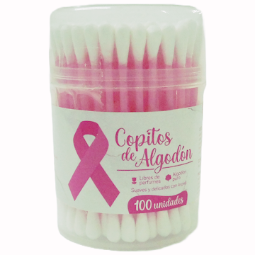 Copitos para Bebés y Adultos Higietex de Algodón Rosa x 100 und  