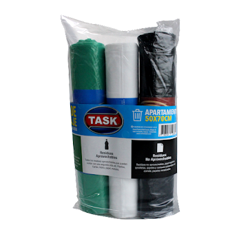 Bolsa De Basura Task Pack 3 Colores 50x70 x 30 und  