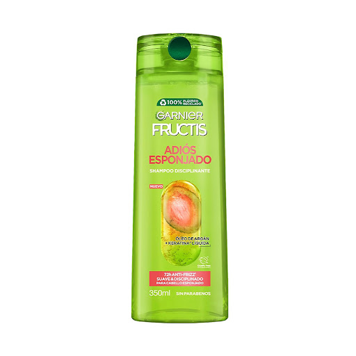 Shampoo Garnier Fructis Adiós Esponjado Para Cabello Esponjado Y Con Frizz Frasco x 350 ml