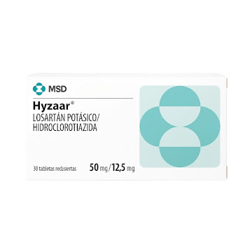 Hyzaar Losartán Potásico + Hidroclorotiazida 50mg/12.5mg MSD Caja x 30 Tabletas  