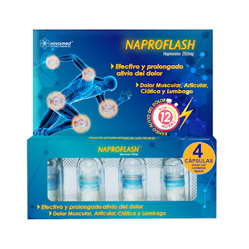 Naproflash Naproxeno 250 mg Novamed Caja x 4 Cápsulas  